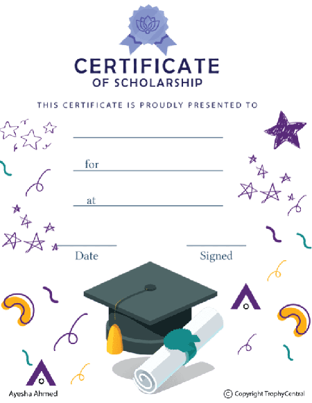 Certificate of Scholarship - Free Printable Award Template