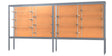 Challenger Aluminum Display Case, Cork Back w/ Satin Natural aluminum frame finish, 66"H x 144"W x 16"D