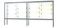 Challenger Aluminum Display Case, Plaque Fabric Back w/ Satin Natural aluminum frame finish, 66"H x 144"W x 16"D