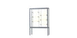 Challenger Aluminum Display Case, Plaque Fabric Back w/ Satin Natural aluminum frame finish, 66"H x 48"W x 16"D
