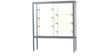 Challenger Aluminum Display Case, Plaque Fabric Back w/ Satin Natural aluminum frame finish, 66"H x 60"W x 16"D
