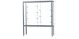 Challenger Aluminum Display Case, White Laminate Back w/ Satin Natural aluminum frame finish, 66"H x 60"W x 16"D