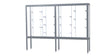 Challenger Aluminum Display Case, White Laminate Back w/ Satin Natural aluminum frame finish, 66"H x 96"W x 16"D