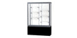 Challenger Black Laminate Display Case, White Laminate Back w/ Satin Natural aluminum frame finish, 66"H x 48"W x 16"D
