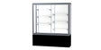 Challenger Black Laminate Display Case, White Laminate Back w/ Satin Natural aluminum frame finish, 66"H x 60"W x 16"D