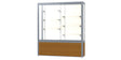 Challenger Light Oak Vinyl Display Case, Plaque Fabric Back w/ Satin Natural aluminum frame finish, 66"H x 60"W x 16"D