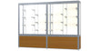Challenger Light Oak Vinyl Display Case, Plaque Fabric Back w/ Satin Natural aluminum frame finish, 66"H x 96"W x 16"D
