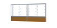 Challenger Light Oak Vinyl Display Case, White Laminate Back w/ Satin Natural aluminum frame finish, 66"H x 144"W x 16"D