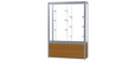 Challenger Light Oak Vinyl Display Case, White Laminate Back w/ Satin Natural aluminum frame finish, 66"H x 48"W x 16"D