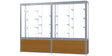 Challenger Light Oak Vinyl Display Case, White Laminate Back w/ Satin Natural aluminum frame finish, 66"H x 96"W x 16"D