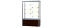 Challenger Walnut Vinyl Display Case, Plaque Fabric Back w/ Satin Natural aluminum frame finish, 66"H x 48"W x 16"D