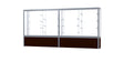 Challenger Walnut Vinyl Display Case, White Laminate Back w/ Satin Natural aluminum frame finish, 66"H x 144"W x 16"D