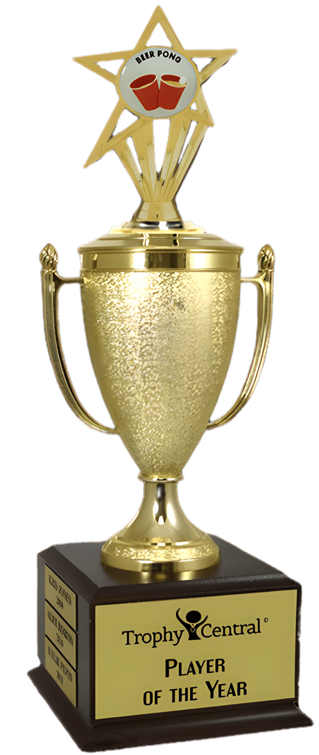 Beer Pong Champion's Cup Trophy with Insert