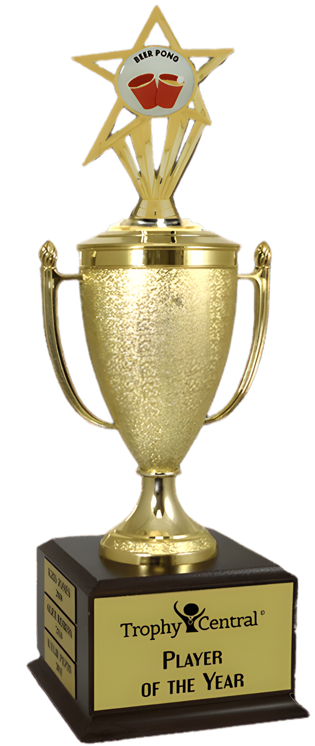 Beer Pong Champion's Cup Trophy with Insert