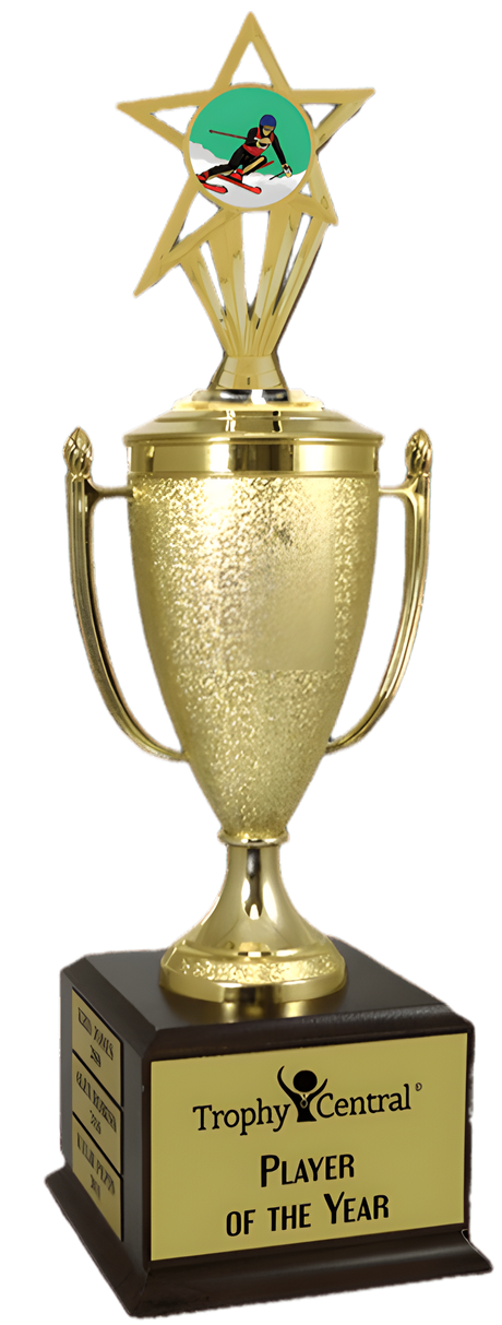 Downhill Skiing Champion's Cup Trophy with Insert
