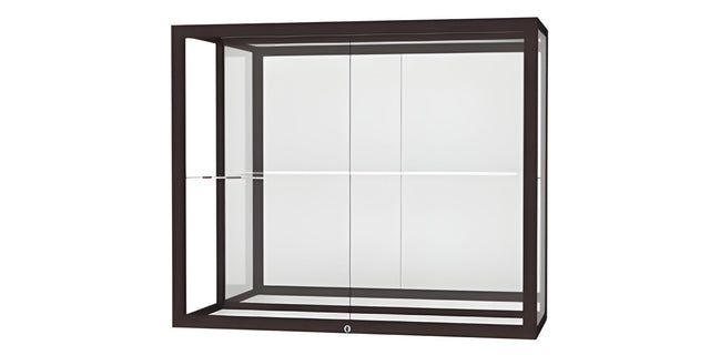 Champion Wall-Mounted Display Case w/ Mirror Back and Dark Bronze Aluminum Frame, 1 Shelf, 30"H x 36"W x 14"D