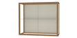 Champion Wall-Mounted Display Case w/ Plaque Fabric Back and Champagne Aluminum Frame, 1 Shelf, 30"H x 36"W x 14"D