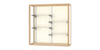 Champion Wall-Mounted Display Case w/ Plaque Fabric Back and Champagne Aluminum Frame, 48"H x 48"W x 16"D