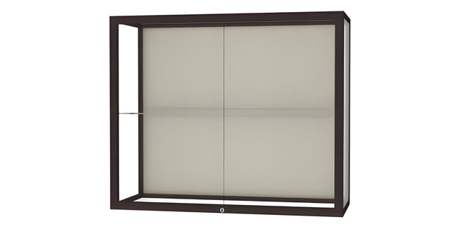 Champion Wall-Mounted Display Case w/ Plaque Fabric Back and Dark Bronze Aluminum Frame, 1 Shelf, 30"H x 36"W x 14"D