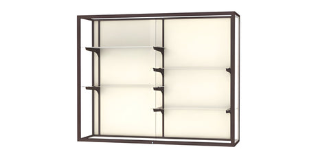 Champion Wall-Mounted Display Case w/ Plaque Fabric Back and Dark Bronze Aluminum Frame, 48"H x 60"W x 16"D