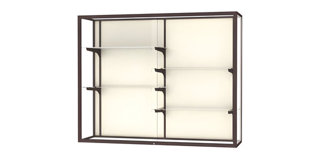 Champion Wall-Mounted Display Case w/ Plaque Fabric Back and Dark Bronze Aluminum Frame, 48"H x 60"W x 16"D