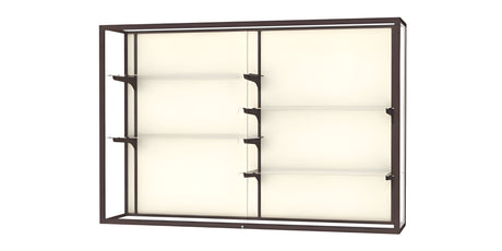 Champion Wall-Mounted Display Case w/ Plaque Fabric Back and Dark Bronze Aluminum Frame, 48"H x 72"W x 16"D