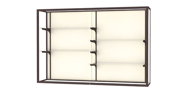 Champion Wall-Mounted Display Case w/ Plaque Fabric Back and Dark Bronze Aluminum Frame, 48"H x 72"W x 16"D