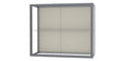 Champion Wall-Mounted Display Case w/ Plaque Fabric Back and Satin Natural Aluminum Frame, 1 Shelf, 30"H x 36"W x 14"D