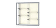 Champion Wall-Mounted Display Case w/ Plaque Fabric Back and Satin Natural Aluminum Frame, 48"H x 48"W x 16"D