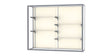 Champion Wall-Mounted Display Case w/ Plaque Fabric Back and Satin Natural Aluminum Frame, 48"H x 60"W x 16"D