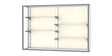 Champion Wall-Mounted Display Case w/ Plaque Fabric Back and Satin Natural Aluminum Frame, 48"H x 72"W x 16"D