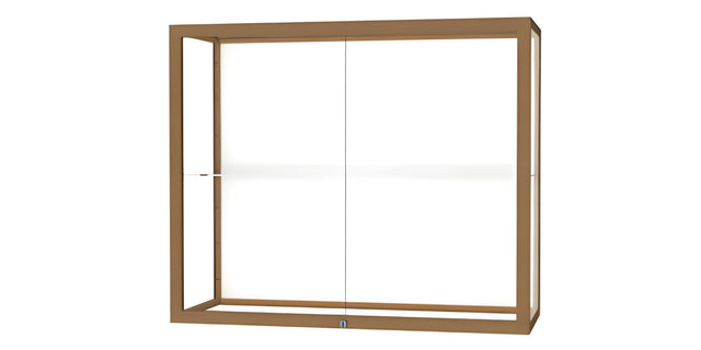 Champion Wall-Mounted Display Case w/ White Laminate Back and Champagne Aluminum Frame, 1 Shelf, 30"H x 36"W x 14"D