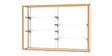 Champion Wall-Mounted Display Case w/ White Laminate Back and Champagne Aluminum Frame, 48"H x 72"W x 16"D