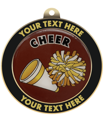Cheerleading Insert Medal with Personalized Rim