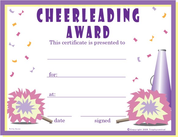 Cheerleading Award Certificate - Free Template