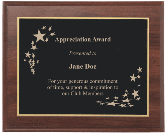 10" x 8" Cherry Award Plaque