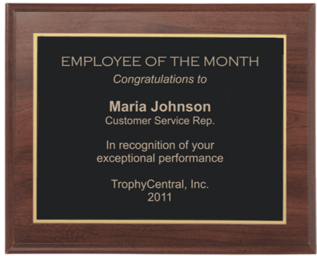 12" x 9" Cherry Award Plaque