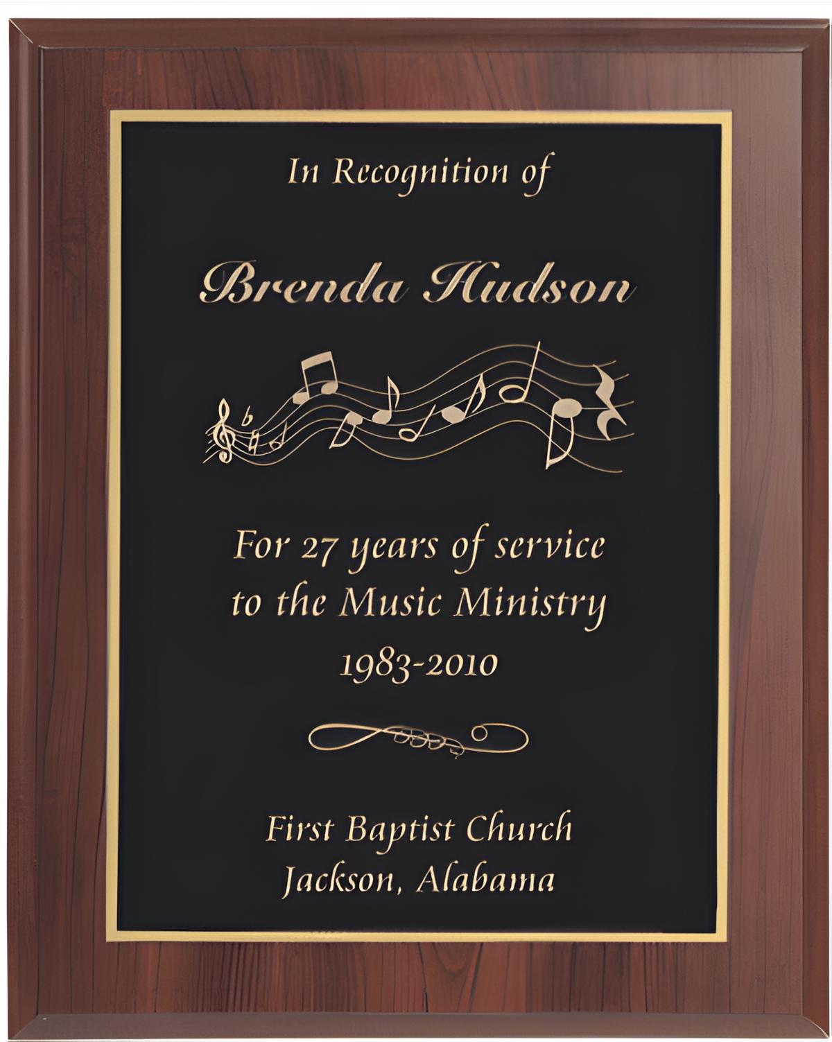 7" x 9" Cherry Award Plaque