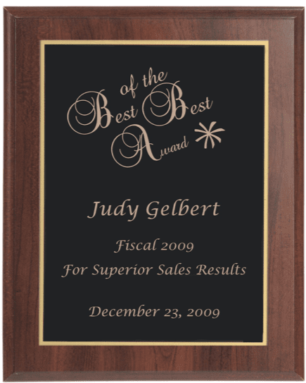 9" x 12" Cherry Award Plaque