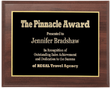 9" x 7" Cherry Award Plaque
