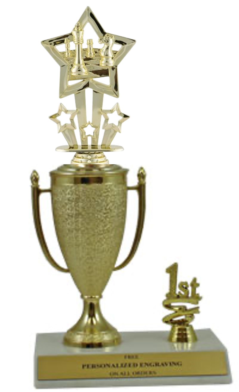 Chess 1st, 2nd and 3rd Place Award Cup Trophy