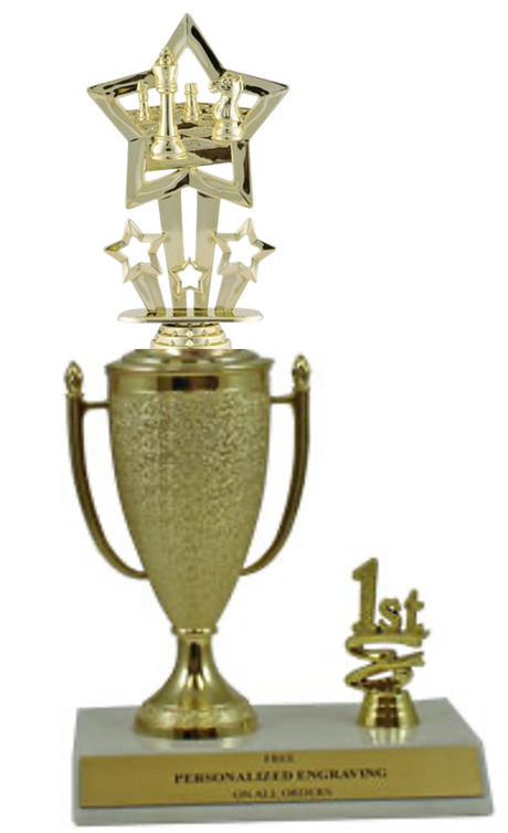Chess 1st, 2nd and 3rd Place Award Cup Trophy