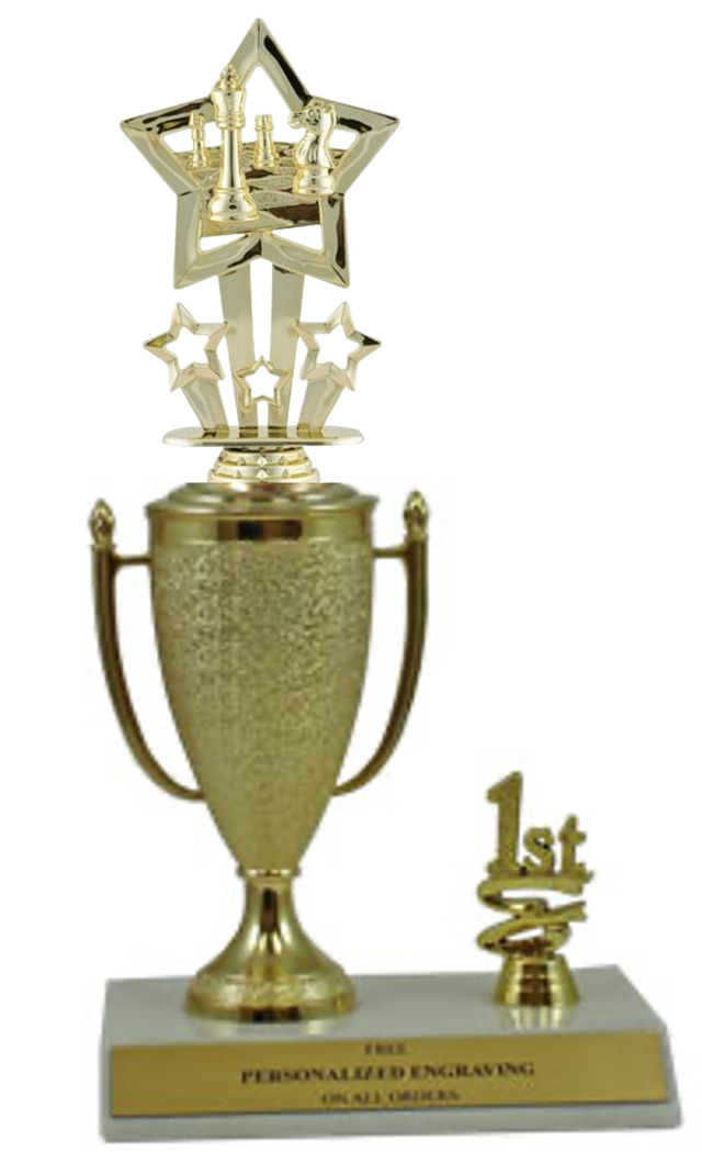 Chess 1st, 2nd and 3rd Place Award Cup Trophy