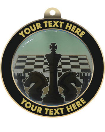 Chess Insert Medal with Personalized Rim