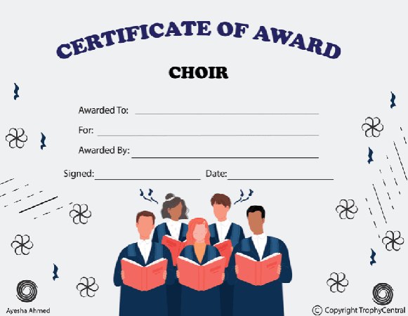 Choir Award Certificate - Free Template