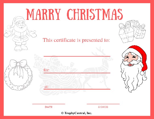 Christmas Certificate - Free Template