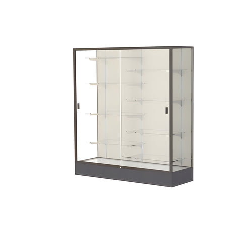 Colossus Display Case, w/ Plaque Fabric back and Dark Bronze Aluminum Frame, 66"H x 60"W x 20"D