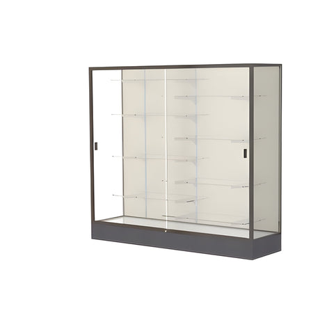 Colossus Display Case, w/ Plaque Fabric back and Dark Bronze Aluminum Frame, 66"H x 72"W x 20"D
