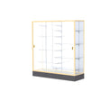Colossus Display Case, w/ White Laminate back and Champagne Aluminum Frame, 66"H x 60"W x 20"D