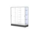 Colossus Display Case, w/ White Laminate back and Satin Natural Aluminum Frame, 66"H x 60"W x 20"D